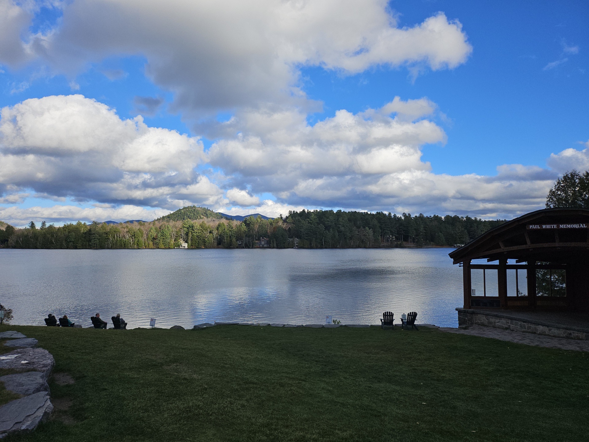 Mirror Lake and the Paul White Memorial pavilion, Lake Placid